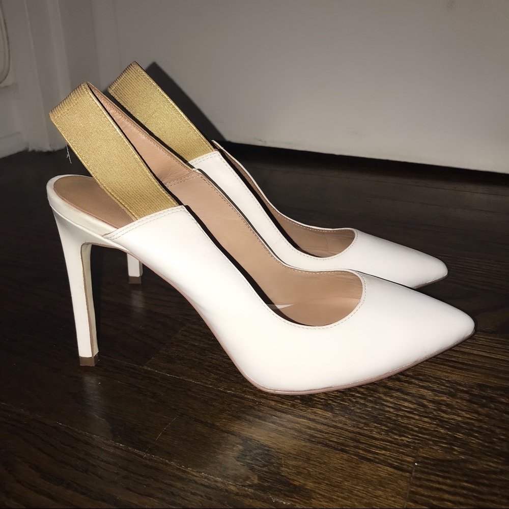 Beautiful Leather ivory sling back pump -Brand New